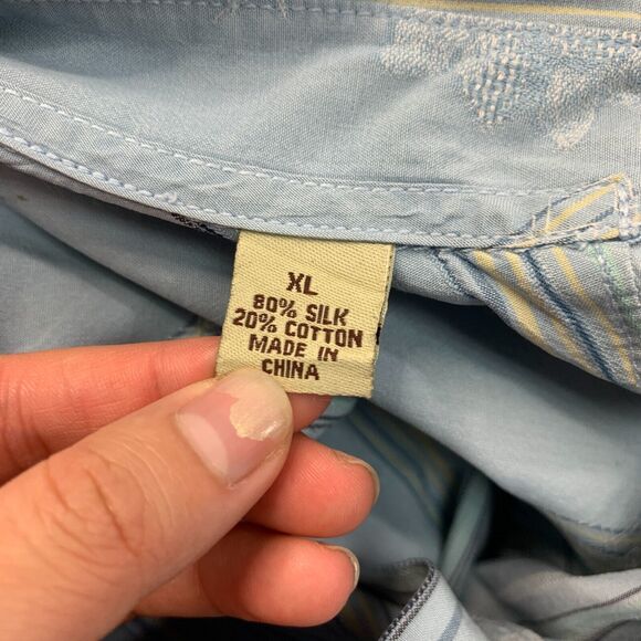 Vintage Tommy Bahama Shirt Mens XL Extra Large Silk Blend Textured Floral Hawaii - Picture 12 of 14